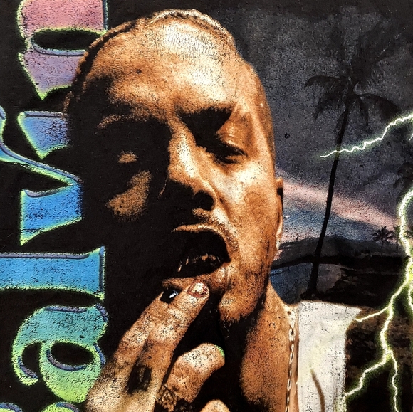 J Balvin Pop Tropical Graphic T Shirt Large Mens Black Short Sleeve Lightning - Picture 5 of 9